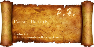 Pamer Henrik névjegykártya